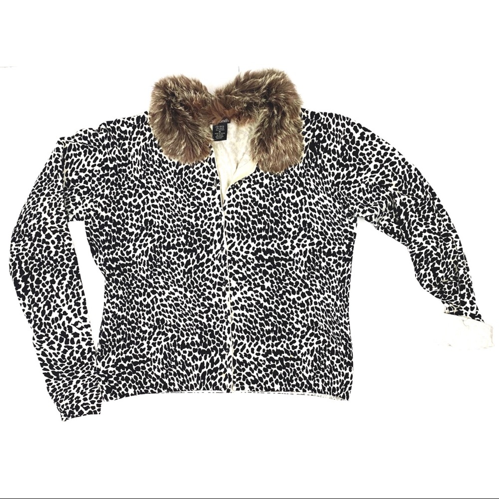 Will Smith Women's Leopard Sweater with Faux Fur